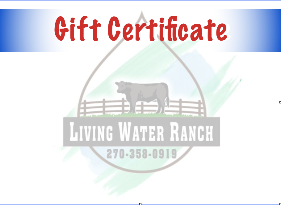 Living Water Ranch KY Gift Certificate